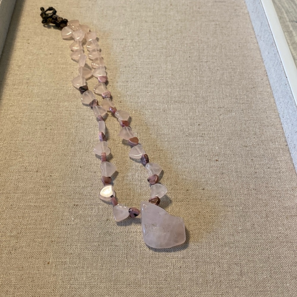 Fun Rose Quartz necklace 15”